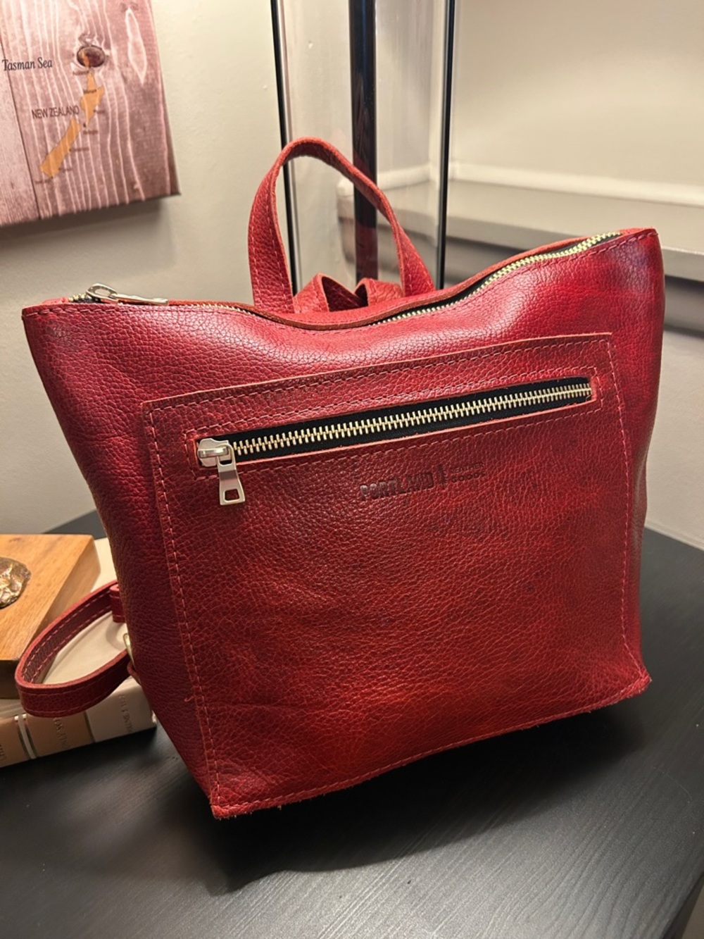 GORGEOUS Portland Leather Small Backpack, Chili Red, BRAND NEW - Picture 2 of 10